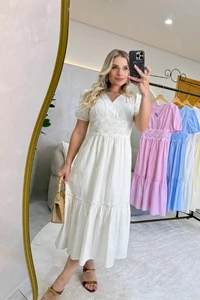 Vestido Bordado Midi Selena