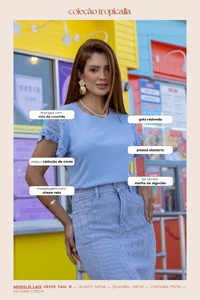 T-shirt Manga Crochê