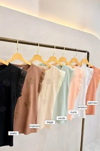 T-shirt Rendada Flores