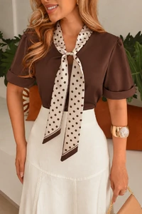Blusa Cetim Poá Diana