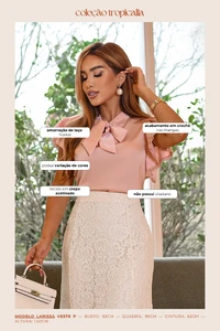 Blusa Cetim Laço