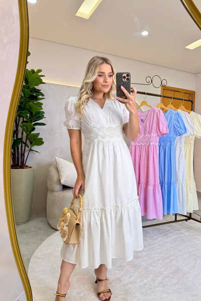 Foto Vestido Bordado Midi Selena