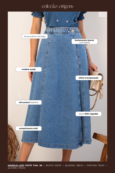 FotoSaia Jeans Midi Transpassada