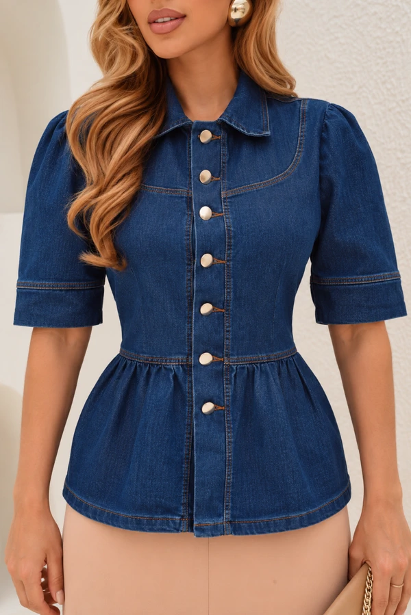 Blusa Jeans Flora