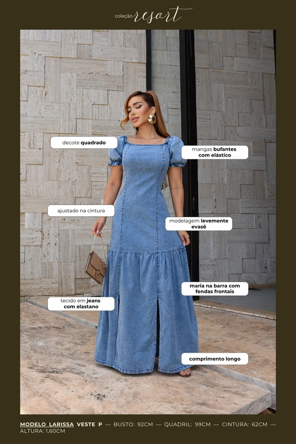 Vestido Jeans Longo Michele