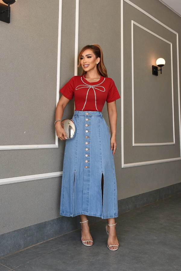 Saia Jeans Clarice