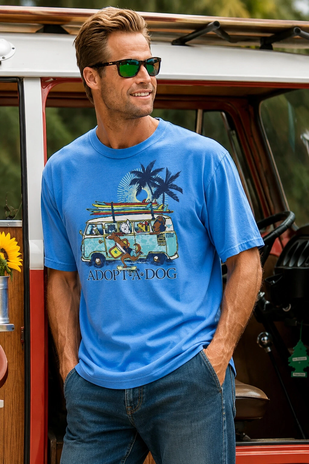 Foto Camiseta Estonada Kombi Rescue - Adopt a Dog
