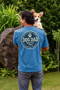 Camiseta Estonada Surfwear Dog Dad Azul