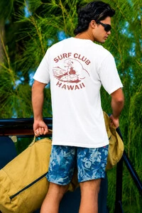 Camiseta Surfwear Hawaii Surf Club Branca