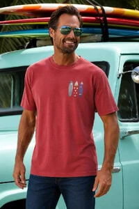 Camiseta Estonada Surfwear Boards Vermelha