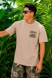 Camiseta Estonada Surfwear Beach Doggies Bege