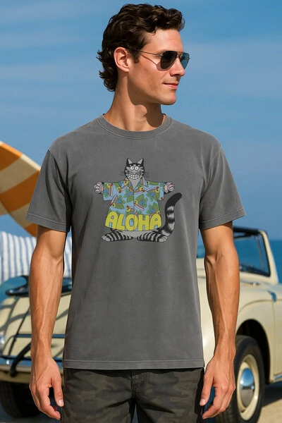 Foto Camiseta Estonada Surfwear Cat Aloha