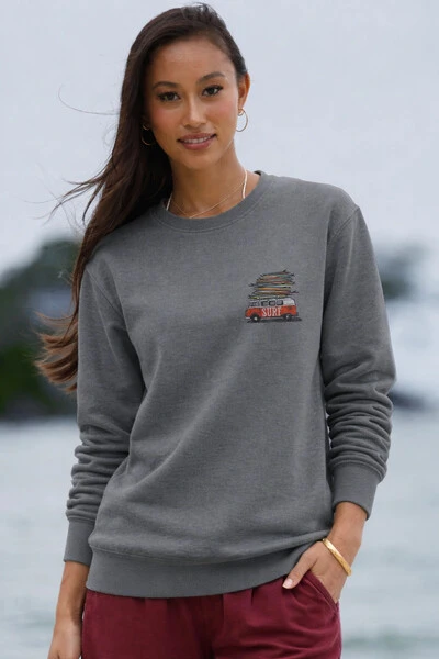 Foto Moletom Crewneck Estonado Surf Kombi