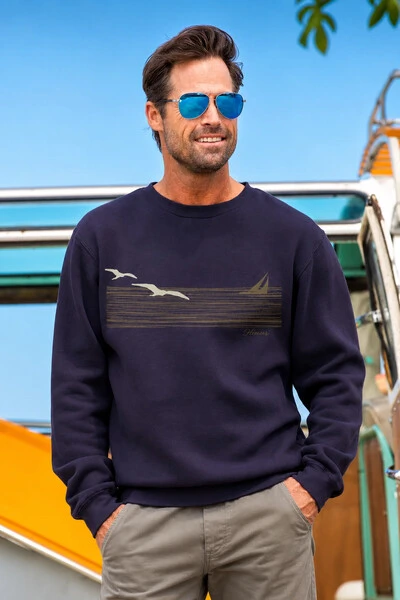 Foto Moletom Gola Careca Surfwear Wind and Sea Marinho