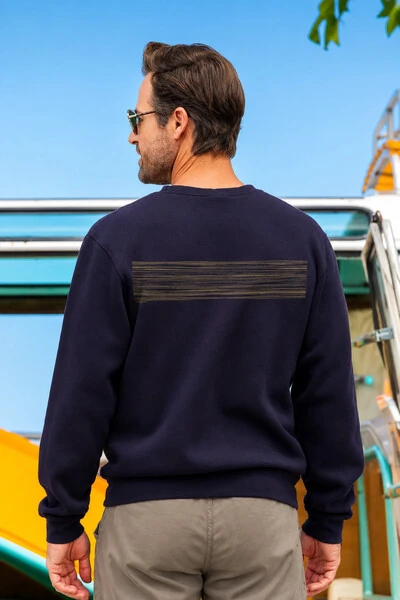 FotoMoletom Gola Careca Surfwear Wind and Sea Marinho