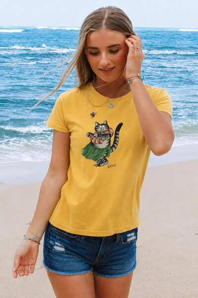 Foto Babylook Feminina Estonada Hula Cat