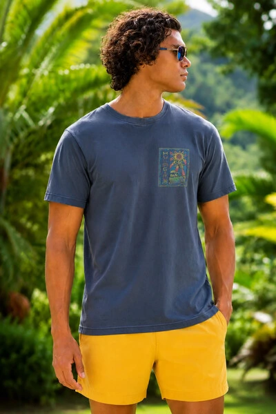Foto Camiseta Estonada Surfwear Hula Girls Azul