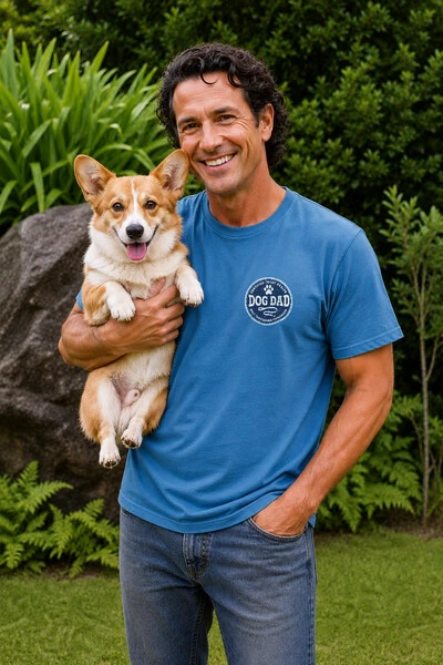 Foto Camiseta Estonada Surfwear Dog Dad Azul