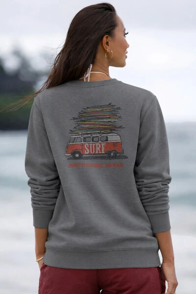 Foto Moletom Crewneck Estonado Surf Kombi