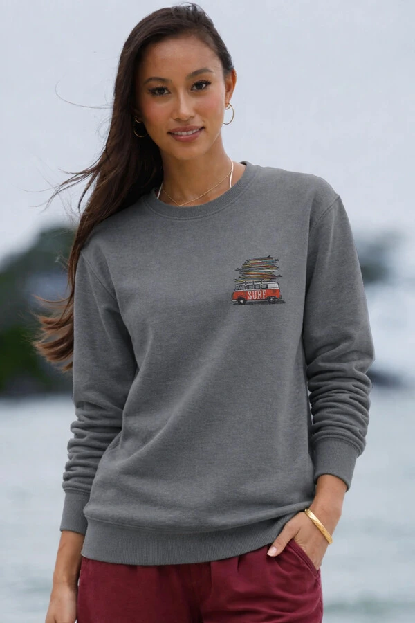 Moletom Crewneck Estonado Surf Kombi