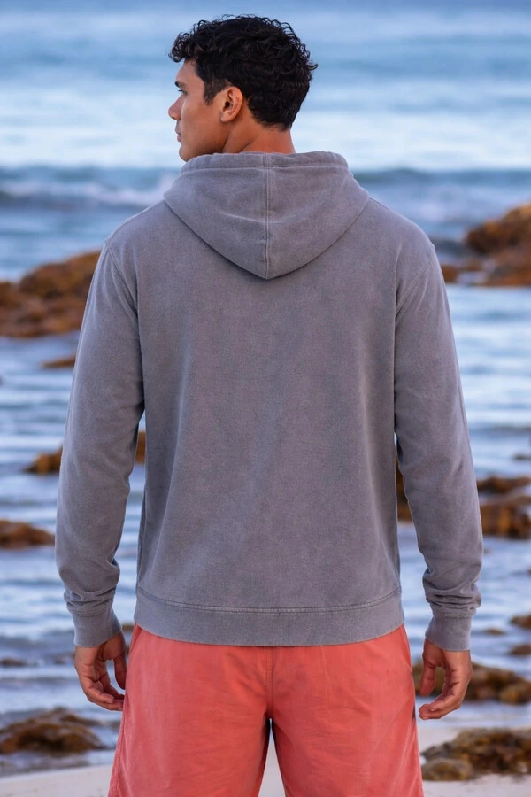 Moletom Canguru Estonado Surfwear Red Tide Wave
