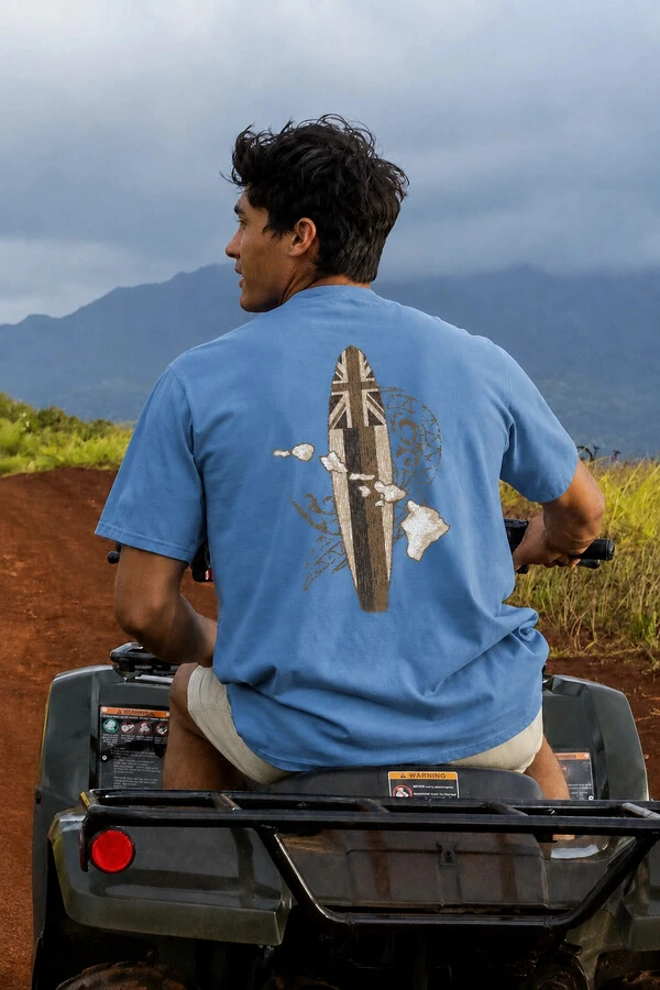 Camiseta Estonada Surfwear Hawaii Wood Board