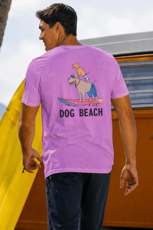Camiseta Estonada Surfwear Dog Beach Lila´s