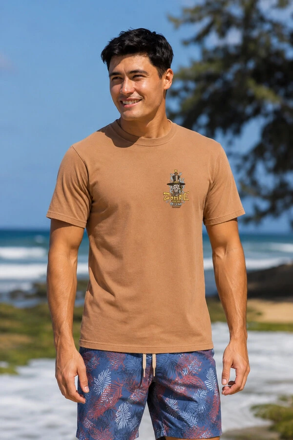 Camiseta Estonada Surfwear Zombie Hoo Doo Rum Terracota