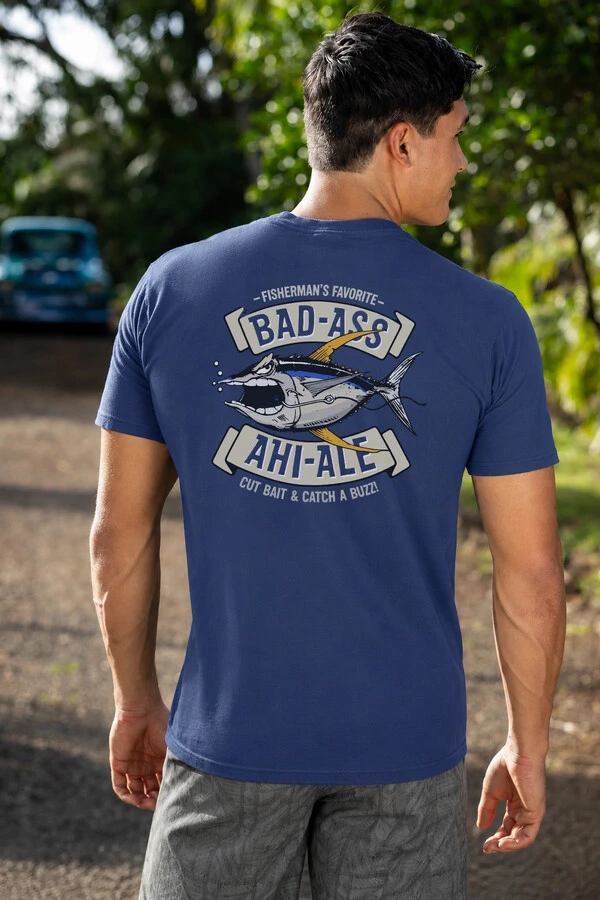 Camiseta Estonada Surfwear Bad Ass Ahi-Ale Azul