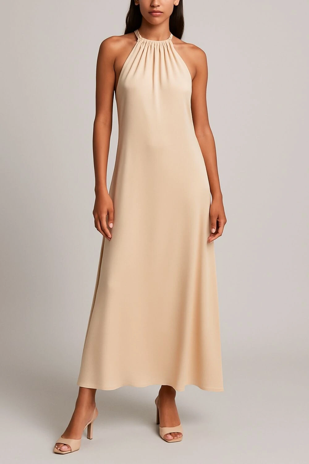 FotoVestido longo cetim Kwi