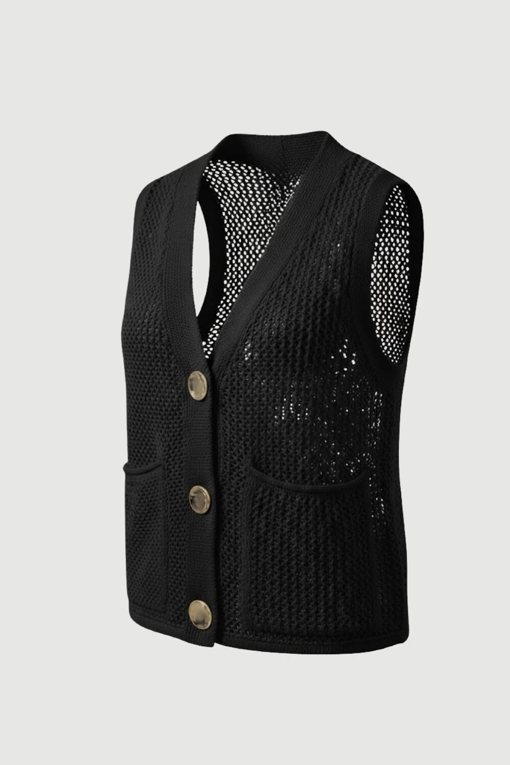 FotoColete feminino em tricot vazado Kwi