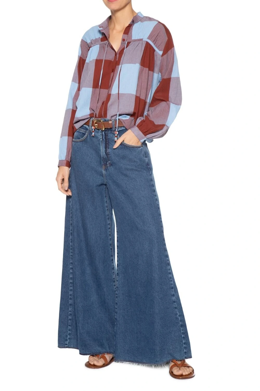 FotoCalça jeans pantalona marcada Dress to