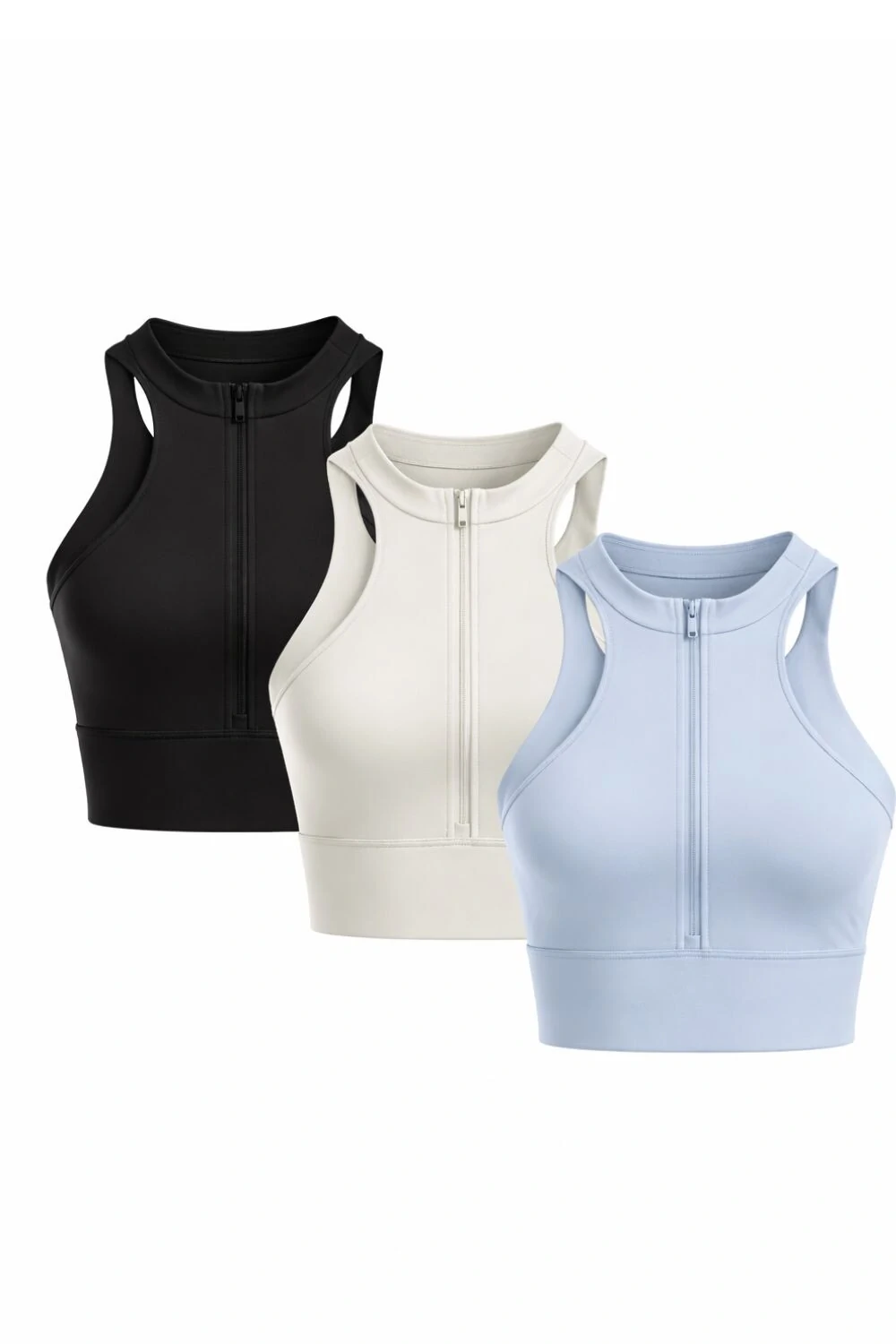 FotoTop em poliamida fitness com zíper Kwi