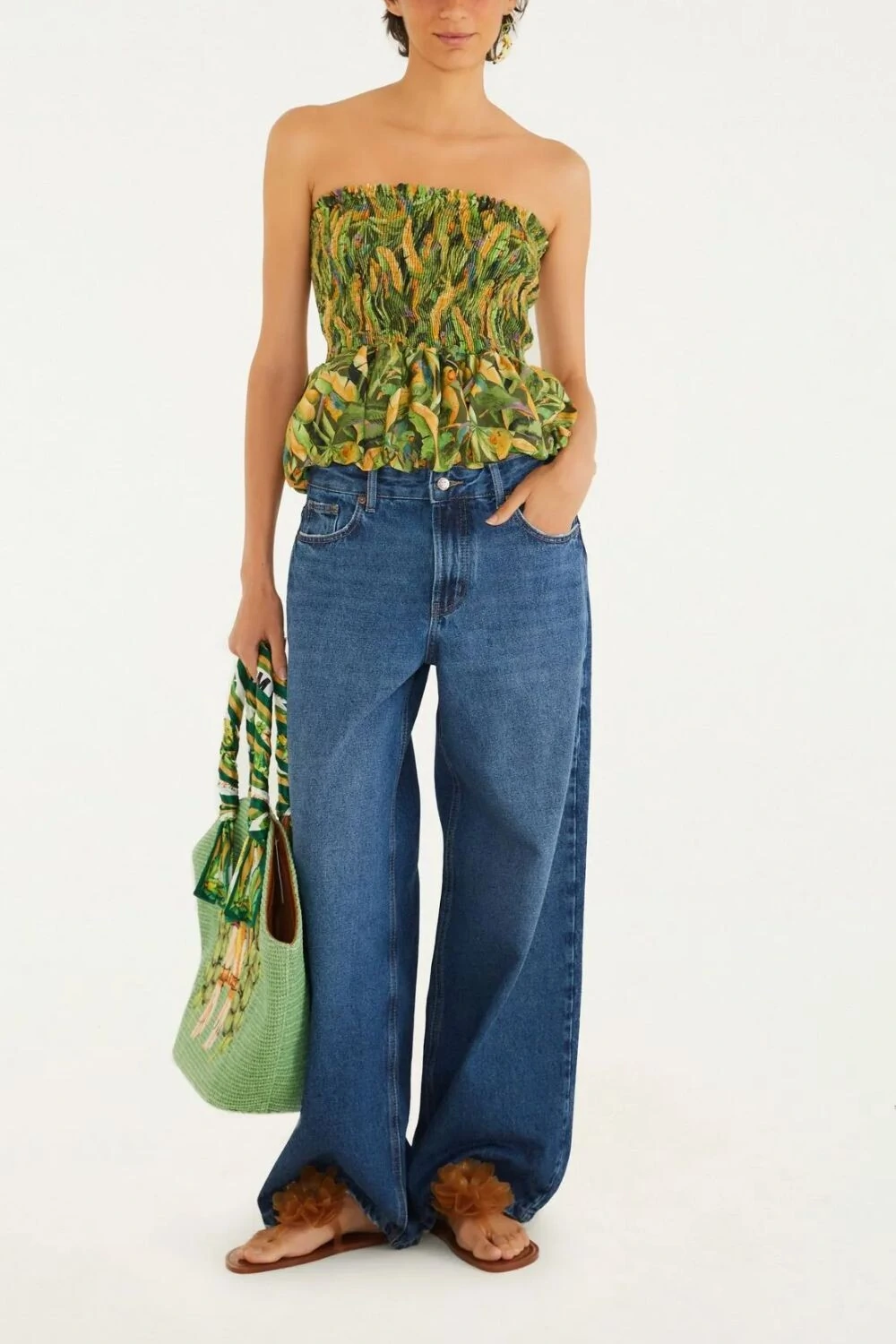 FotoCalça jeans wide faver Farm