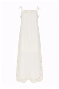 Vestido alça algodão com guipir Kwi