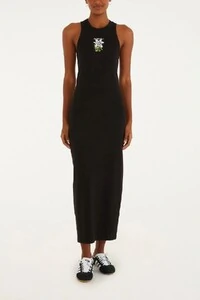 Vestido midi rib maxi flor Farm