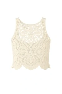 Blusa regata crochê trevo Kwi