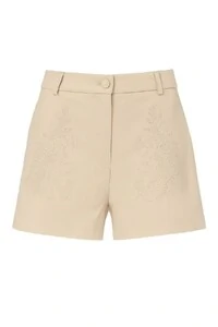 Shorts feminino de alfaiataria bordado Kwi