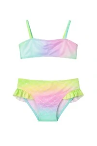 Biquini infantil babado estampa escama peixe Kwi