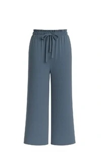 Calça pantalona em malha com amarração Kwi