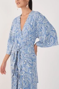 Vestido cropped crepe estampa céu sereno Dress to
