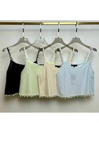 Blusa alcinha com perola Kwi