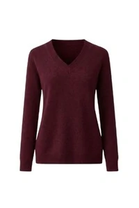 Suéter feminino retilínea básica com decote V Kwi