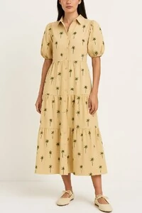 Vestido midi coqueiro Kwi