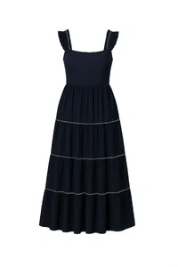 Vestido longo evasê em viscose Kwi