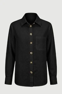 Camisa feminina de linho 100% algodão Kwi