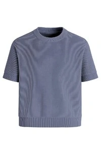 Camiseta masculina de malha c/ textura Kwi