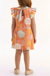 Vestido manga curta em meia malha Três E Já