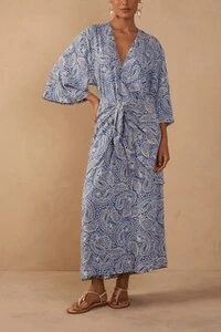 Vestido cropped crepe estampa céu sereno Dress to