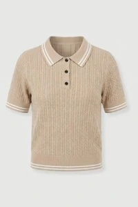 Polo feminina em tricot texturizado Kwi